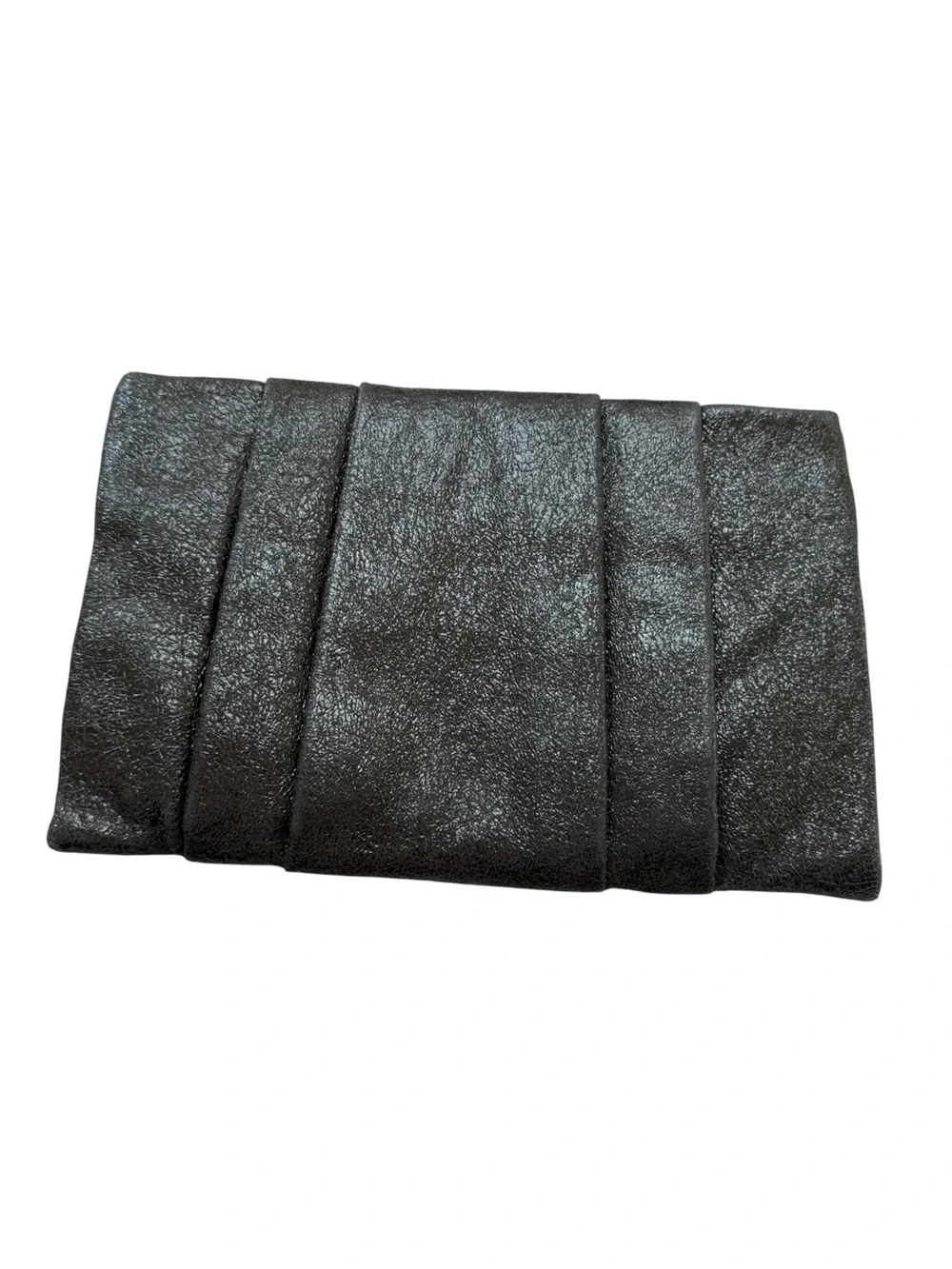 kate spade Black Textured Leather Clutch Purse Large 12”x8” Flex Spring Closure